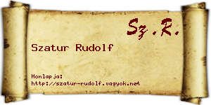 Szatur Rudolf névjegykártya